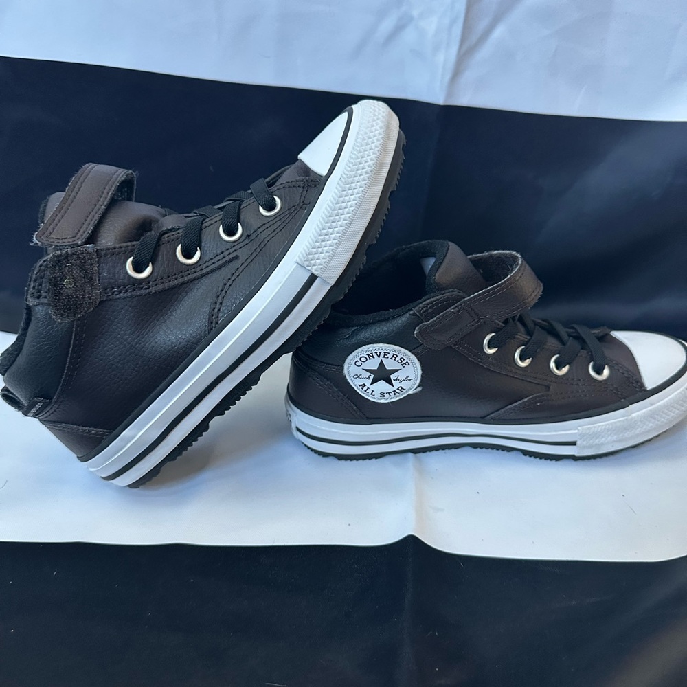 Converse Kids Black Leather Sneakers